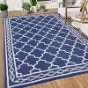 Coucheta Outdoor Rug Reversible Waterproof Patio Rug for Camping, Picnic & Backyard - Grey White Geometric Design, Multi-Color & Size - 3 of 4