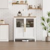Sideboard Buffet Cabinet with 2 Glass Doors - 29 Inch Large Storage Cabinet, Modern Farmhouse Style, Suitable for Kitchen Dining Room and Living Room - 2 of 4