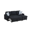 DOMETOUR Black Flannelette 2-Piece Couch Living Room Sofabed - 4 of 4