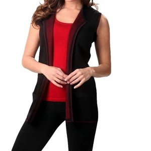 Women's Back Embroidery Zip-Up Vest - ANGEL - 1 of 2