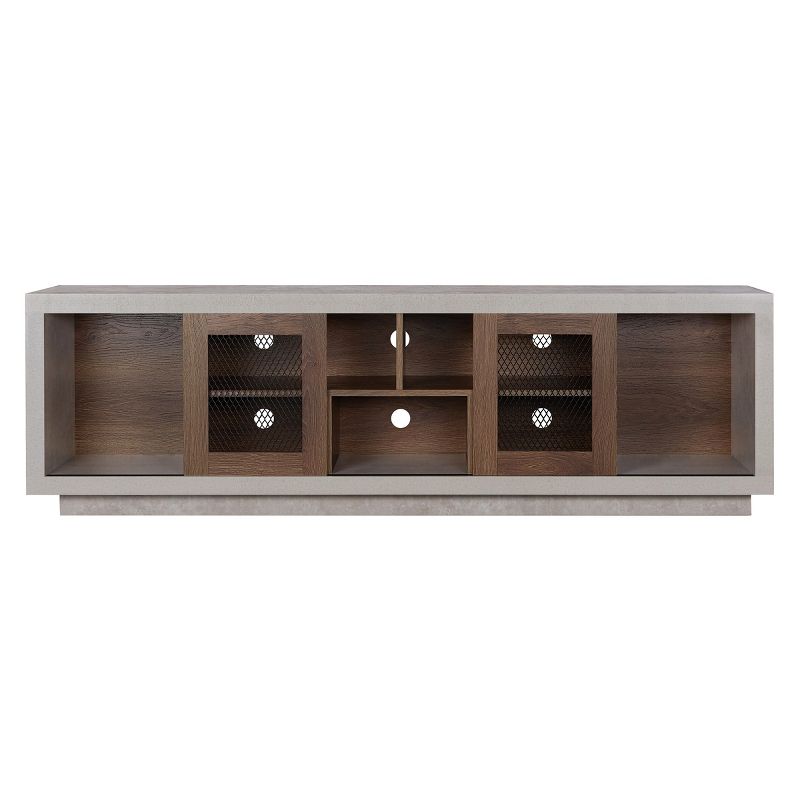 Valla Industrial TV Stand for TVs up to 70&#34; Distressed Walnut/Cement - HOMES: Inside + Out, 1 of 8