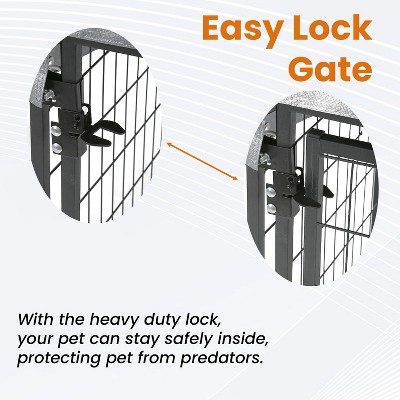 Black Heavy Duty Welded Wire Outdoor Dog Kennel with Waterproof Canopy