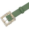 INSPIRE CHIC Women's Rhinestone Buckle Belts Faux Leather Waistband Belt 1Pc - 2 of 4