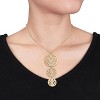EVERLY JEWELRY |18k Yellow Gold Micron Plated Sterling Silver V1969 ITALIA White Sapphire Openwork Drop Necklace - 30 inch - 3 of 4