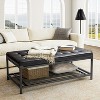 Alex Leather rectangle tufted coffee table with metal base| ARTFUL LIVINIG DESIGN - 2 of 4