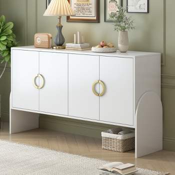 Four Door With Shell Handles Sideboard Cabinet White - Stylecraft : Target
