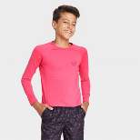 Boys' Raglan Flatlock Long Sleeve Swim Shirt - art class™ Dark Pink