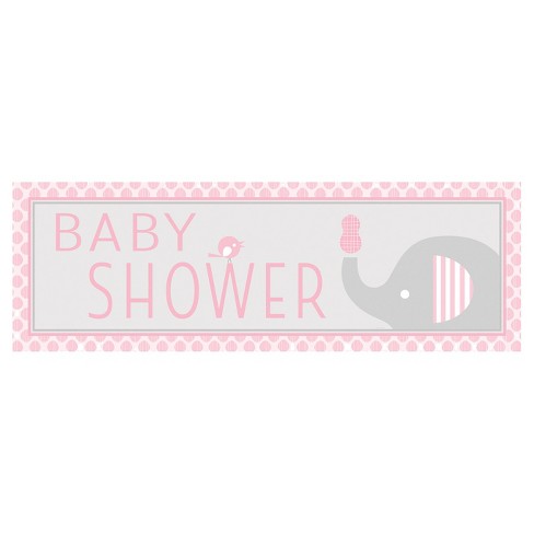 Little Peanut Girl Elephant Giant Baby Shower Banner Target