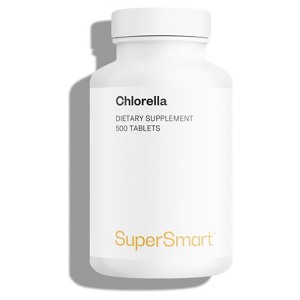 SuperSmart Chlorella Supplement 4 g per Day - Rich in Vitamin B2, B9, B12 & Iron - High Chlorophyll Concentration | Non-GMO - 500 Tablets - 1 of 1