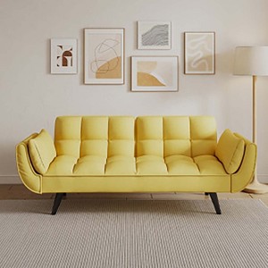 Living Room Sofa, 57" Sofa Couch With Two Armrests Throw Pillow, Tufted Seat Cushion,Comfortable Fit Sofa For Apartment Bedroom Small Space - 1 of 4
