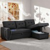 TiramisuBest 3 in 1 Pull Out Couch & L Shaped Sectional Sofa Chenille Convertible Storage Ottoman - 4 of 4