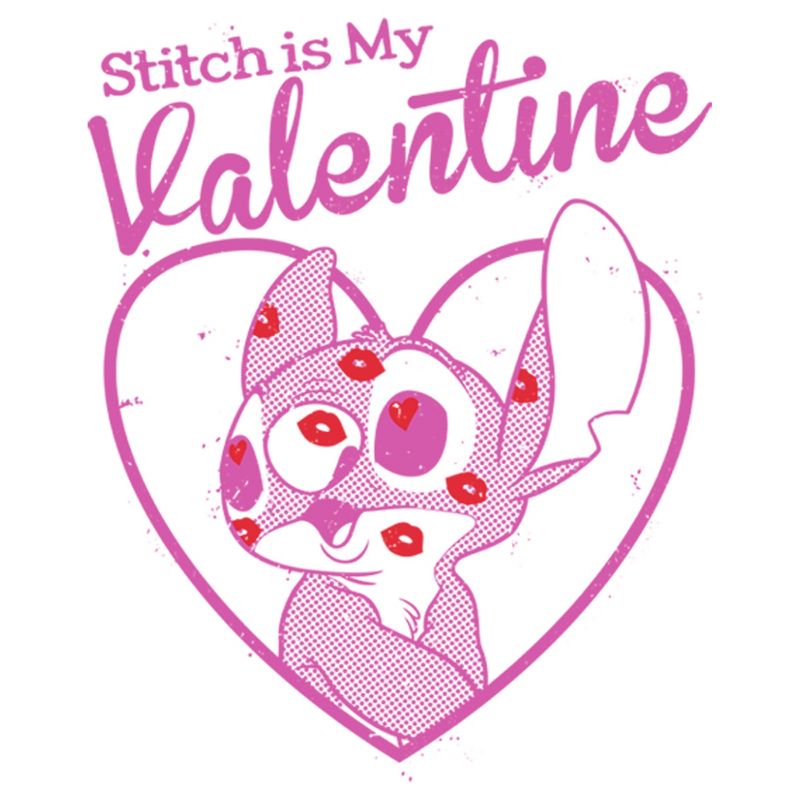 Girl's Lilo & Stitch Stitch Is My Valentine T-Shirt, 2 of 5