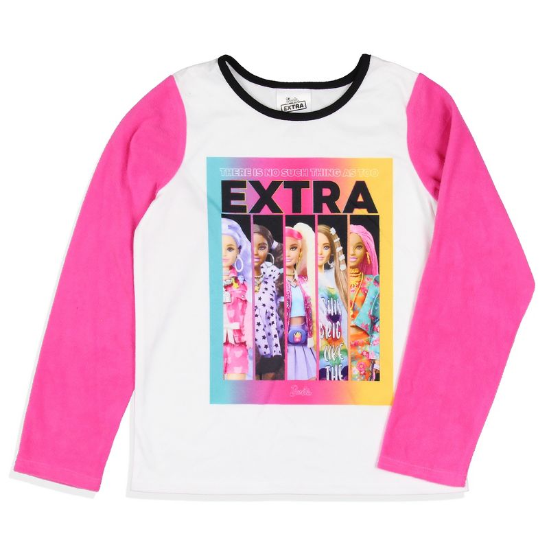 Barbie Girls No Such Thing As Too Extra Fleece 2 Piece Pajama Set, 4 of 7