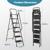 Syemin Ladders 5-Step Ladder Folding Stool with Anti Slip Pedals, Lightweight Folding Ladder, Multi-purpose Steel Ladder, Black, 49.61"*35"*77.95" - 2 of 4