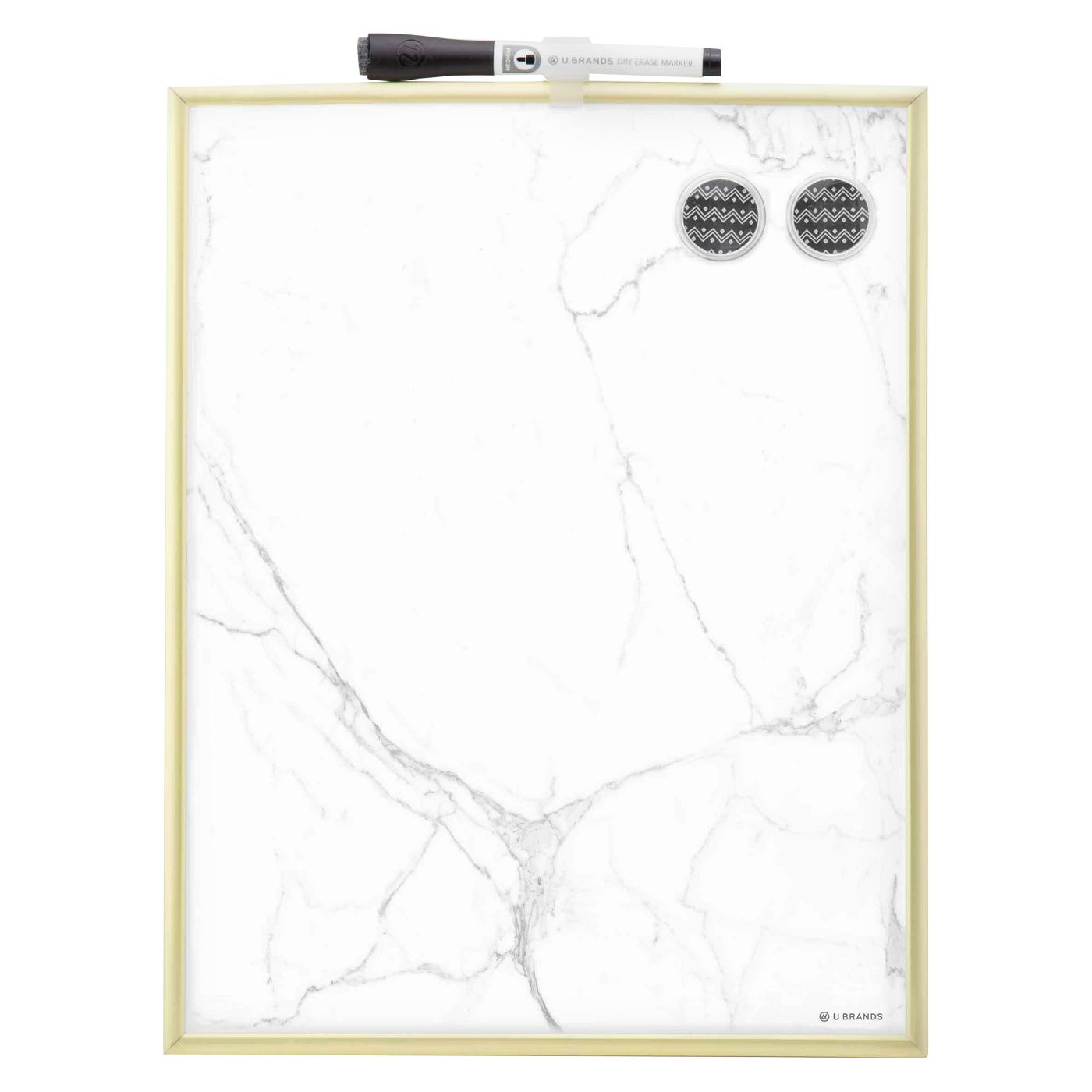 Ubrands® Marble Dry Erase Board Gold Frame 11"x14" White - image 2 of 4