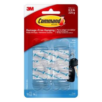 Command 6 Hooks 8 Strips Mini Clear Decorative Hooks : Target