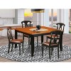 HomeStock 5-Piece Square Black and Cherry Finish Solid Wood Top Dining Table with 4 Chairs - 2 of 4