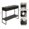 Kate and Laurel Malone Wood and Metal Console Table, 36x13x31, Black - 2 of 4