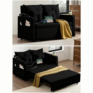 3 in 1 Convertible Sleeper Sofa Bed Loveseat Couch, Full Size Sofa, Love Seat Pull Out Bed - 1 of 1