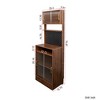 Freestanding Particle Board Kitchen Pantry Sideboard with 2 Sliding Glass Doors, Countertop Storage Cabinet for Bottles, Wine, Coffee Machine - 4 of 4