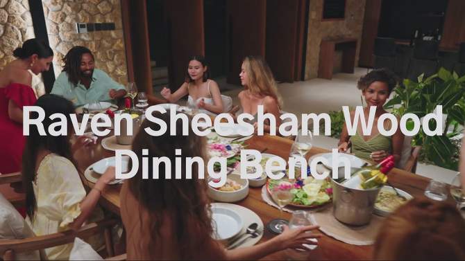 60&#34; Raven Sheesham Wood Dining Bench Brown - Timbergirl, 2 of 12, play video
