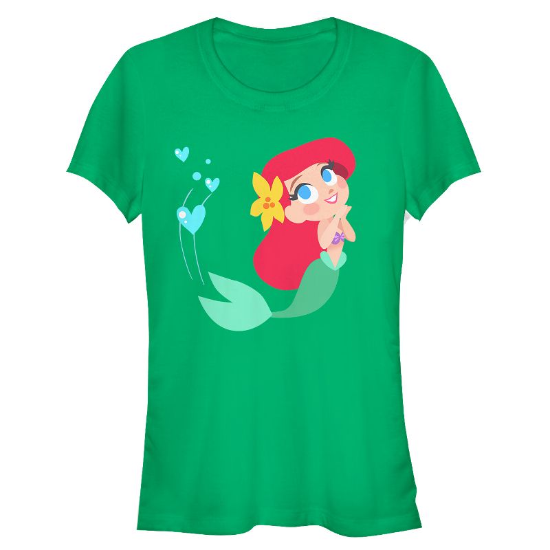 Juniors Womens The Little Mermaid Ariel Love T-Shirt, 1 of 4