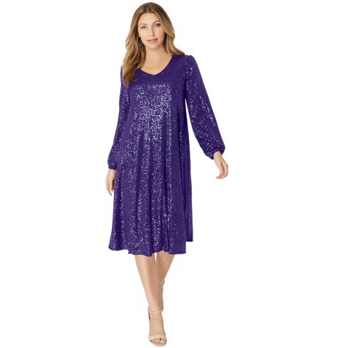 Plus size sequin swing dress best sale
