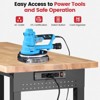 GOTGELIF 2000Lbs 60" Adjustable Heavy-Duty Workbench with Power Strip, Lockable Wheels & Storage Shelves - 4 of 4