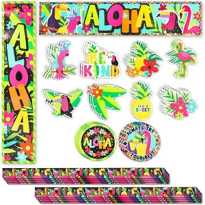 Bright Creations 40 Piece Aloha Tropical Bulletin Board Banner Borders & Cutout Classroom Decorations - 1 of 4