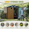 6×8FT Metal Storage Shed with Lockable Doors and 4 Vents, Outdoor Steel Garden Tool Shed, Compact Bike Storage Shed with Sloped Roof-Coolbibila - 2 of 4