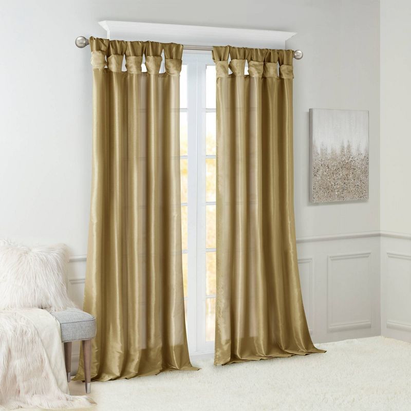 Lillian Twisted Tab Light Filtering Lined Curtain Panel, 3 of 11