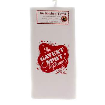 RED AND WHITE KITCHEN COMPANY 24.0 Inch Gayest Spot Flour Sack Towel 50'S Kitchen 100% Cotton Kitchen Towel
