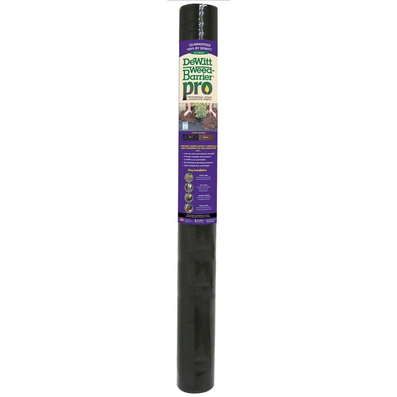 DeWitt Weed Barrier Pro 3-Ounce Commercial and Home Garden Landscape Weed Block Barrier Heavy-Duty Non-Woven Ground Cover Fabric, Black, 1 of 7