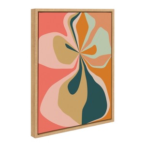 Kate & Laurel All Things Decor Sylvie Morning Hibiscus Framed Wall Art by Alicia Bock Natural Colorful Plant Illustration Wall Art - 1 of 4
