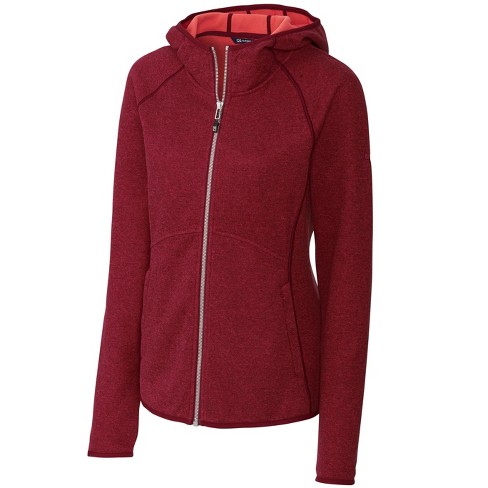 Women's Cutter & Buck Red Louisville Cardinals Mainsail Sweater-Knit Full-Zip Jacket Size: Extra Large
