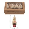 Storied Home Sisal Bottle Brush Tree Ornaments with Beads, Glass Ball Base and Glitter, Red and Cream, Set of 4 - 2 of 3