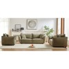 Modern 3-Seater + 3-Seater + 1-Seater Linen Fabric Sofa Set with Wooden Frame and 5 Pillows - 2 of 4