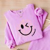 Simply Sage Market S.W.Smiley Cow Print Lightweight Garment Dyed Sweatshirt - 3 of 4