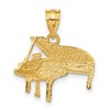 Black Bow Jewelry 14k Yellow Gold Baby Grand Piano Pendant - 3 of 4