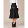 INSPIRE CHIC Women's Vintage High Waist A Line Faux PU Leather Midi Skirts - 4 of 4