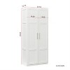 LunaLulinlk Kitchen cabinet with 2 doors and 3 partitions to separate 4 storage spaces,white - 2 of 4