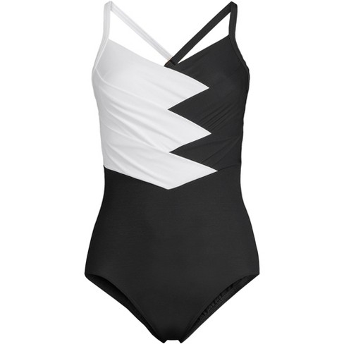 Lands' End Women's Chlorine Resistant Tummy Control One Shoulder One Piece  Swimsuit Adjustable Strap : : Clothing, Shoes & Accessories