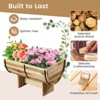 Costway 1/2 PCS Outdoor Wooden Planter Solid Acacia Wood Half-Barrel Planter Box with Legs - 4 of 4