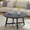 COZONY Modern Round Coffee Table, Large Wood-Look Center Table with Metal Legs for Living Room or Apartment - 4 of 4