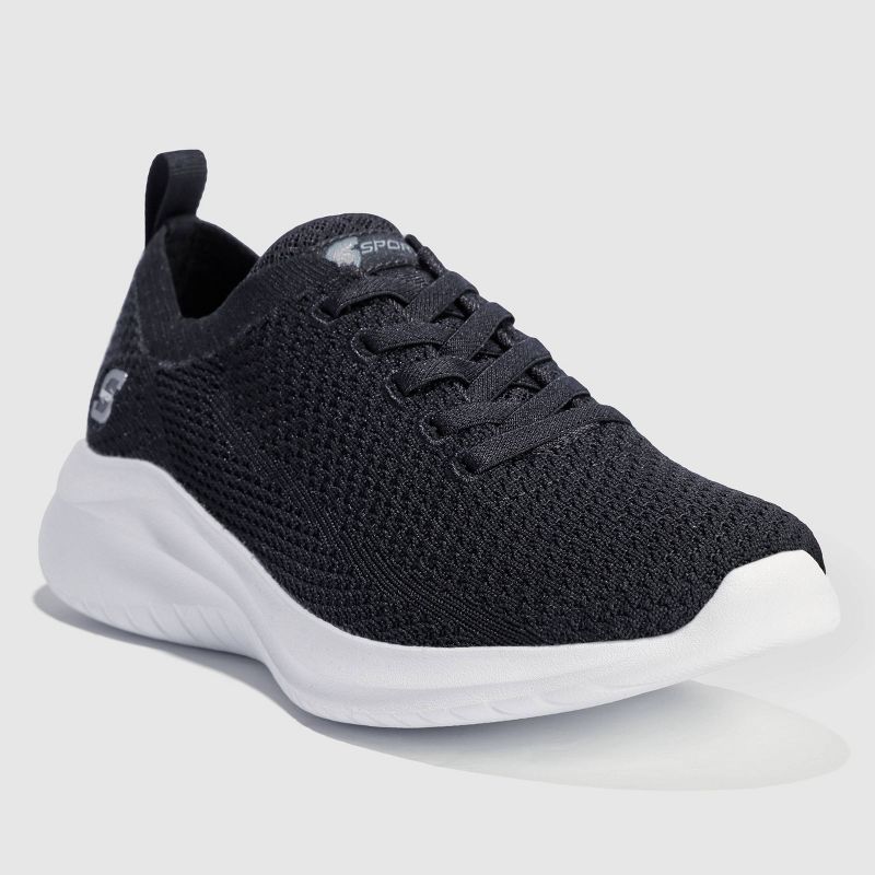 S Sport By Skechers Women's Resse 2.0 Elastic Gore Sneakers - Black 5: Cushioned Insole, Pull-On Style