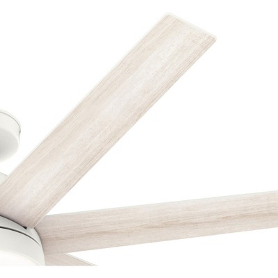 60" Matte White Smart Ceiling Fan with LED Light and Remote