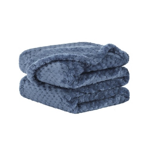 PiccoCasa Flannel Fleece Bed Blankets Fuzzy Plush Lightweight Bed Blankets Blue 30