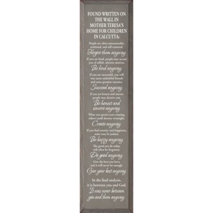 Slickblue Rustic Wooden Wall Sign – Mother Teresa Do It Anyway Quote – Motivational Home Decor 9x36, Color Options - 1 of 3