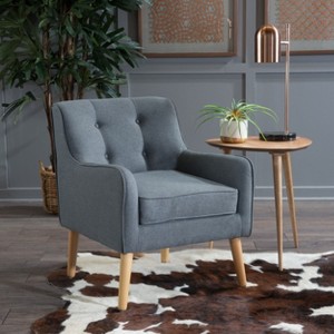 Kumasinova Stylish Arm Chair with Brich Wood Legs,Modern Accent Chair with Tufted Back,Comfy Reading Chair for Living Room & Bedroom - 1 of 4