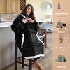 Tirrinia Women Men Blanket Hoodie Oversized Sweatshirts, Fluffy Fleece Plush Blanket Wearable, Cozy Gift for Family College Woman Men - 4 of 4